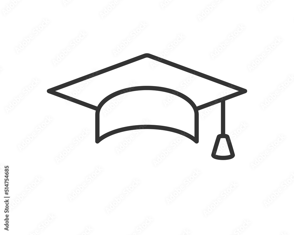 Education icon vector illustartion. College cap or graduate hat symbol.  Student degree sign. Stock Vector | Adobe Stock, image size:1000x800