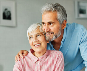 Wall Mural - senior portrait woman man couple happy retirement smiling love elderly lifestyle old together active