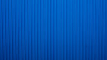 Bright Blue Zinc Fence Abstract Geometrical Background, Slanting Lines, Striped Texture