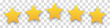 © ROMAN RYBALKO - Five golden stars with a shadow on a transparent background. Ranking concept for apps, games or website. The concept of feedback and evaluation of support. Vector illustration.
