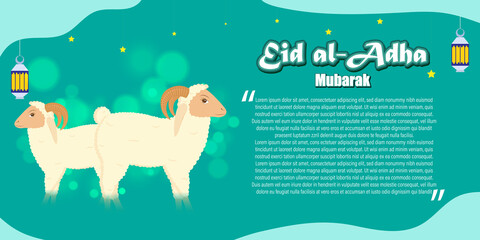 Wall Mural - Vector illustration concept of Eid al-Adha greeting