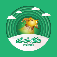 Wall Mural - Vector illustration concept of Eid al-Adha greeting