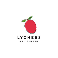 Wall Mural - Lychee fruit logo icon design template vector illustration