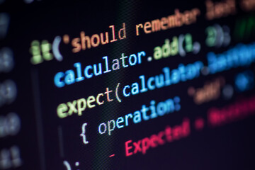 Javascript lines of code into a library for website application. Script language in a software developed for internet