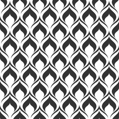 Wall Mural - Vector seamless texture. Modern geometric background with curly tiles.