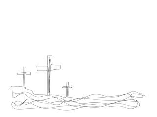 One continuous single drawn line art doodle spirituality Jesus Christ sermon, prayer  