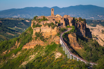 Wall Mural - Amazing view with Civita di Bagnoregio village on the cliff