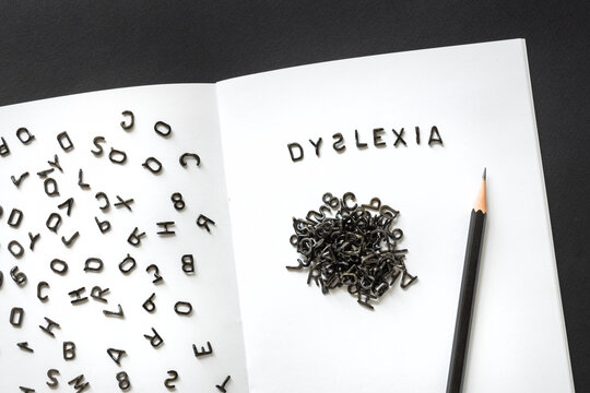 Wall Mural - dyslexia word with inverted letters