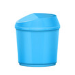 © Iryna Petrenko - Plastic bucket with handle and lid. Realistic trash bin container. Blue dustbin or basin for water