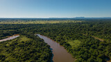 Fototapeta Do pokoju - Pantanal Wetlands in Brazil. Aerial View