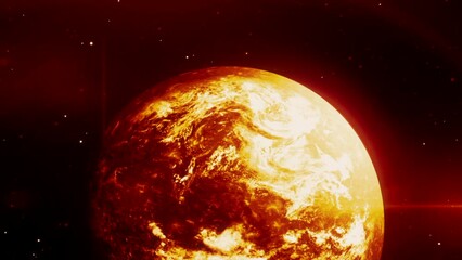 Wall Mural - abstract spinning red unknown planet on outer space background. motion. breathtaking cosmic backgrou
