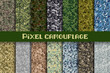 © SolaruS - Pixel camouflage for a soldier army uniform. Modern camo fabric design. Digital military vector background.