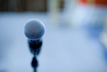 Wall Mural - microphone on stage, speaker, conference
