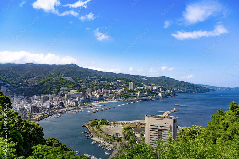 静岡県熱海市 熱海城から見た熱海市街の風景 Stock Photo 静岡県熱海市 熱海城から見た熱海市街の風景 Stock Photo