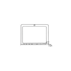 Continuous line drawing. computer laptop . illustration vector isolated