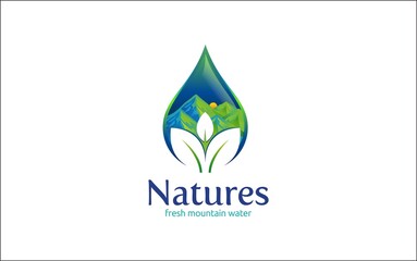 Wall Mural - Illustration graphic vector of natural fresh mountain water logo design template