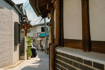 Wall Mural - Bukchon Hanok Village alley in Seoul, Korea