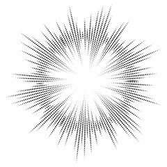 Wall Mural - Bursting rays. Sunburst frame. Abstract equalizer element with dotted lines for design. Vector illustration.