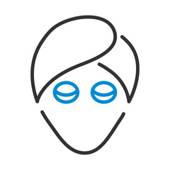 Sticker - Woman Head With Moisturizing Mask Icon