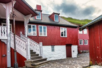 Wall Mural - Tinganaes old part of Torshavn on the Faroe Islands