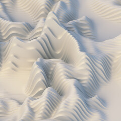 Leinwandbilder - Stylized white mountains. 3d rendering digital illustration. Elegant abstract background