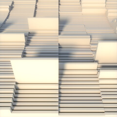 Leinwandbilder - Abstract representation of stacked programming languages. 3d rendering digital illustration