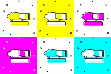 Sticker - Set Cannon icon isolated on color background. Vector