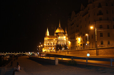 Wall Mural - Parliament of Budapest at night in Budapest, Hungary	
