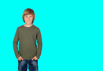 Poster - Full length portrait of a boy in khaki