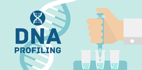 DNA profiling vector banner illustration