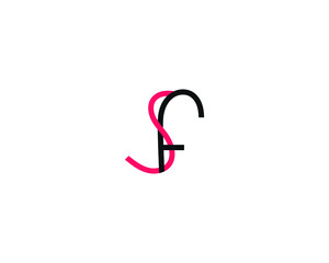 Creative Letter SF Logo Design Vector