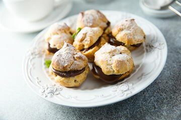 Sticker - Homemade profiteroles with chocolate paste