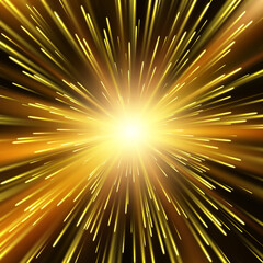 Wall Mural - light effect. star burst. gold glitter star or sun. vector background