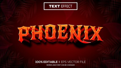 3D phoenix text effect - Editable text effect