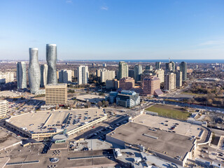 Wall Mural - Aerial view of City of Mississauga centre downtown skyline. Ontario, Canada.
