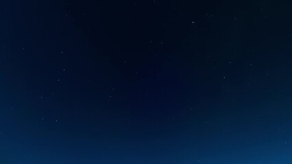 Wall Mural - Sunrise cycle. Telescopic galaxy. Daylight period. Deep black sky with glowing stars changing to sunshine blue cloudy sky timelapse lense flare.