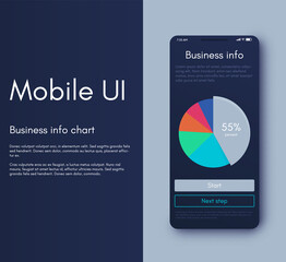 Vector graphics infographics with mobile phone. Template for creating mobile applications, workflow layout, diagram, banner, web design, business reports