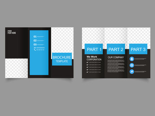 Vector brochure design with rectangles blue elements