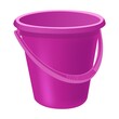 Plastic pail for water and sand. Vector set of household tools on isolated white. Can be used for advertisement