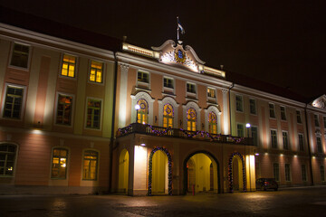 Wall Mural - Parliament Building Of Estonia at evening in Tallinn, Estonia