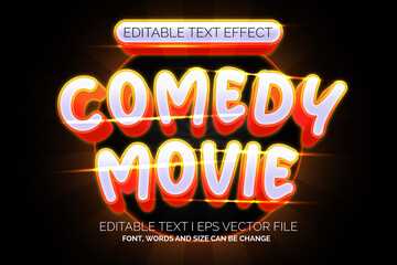 comedy text effect, editable movie logo text style 