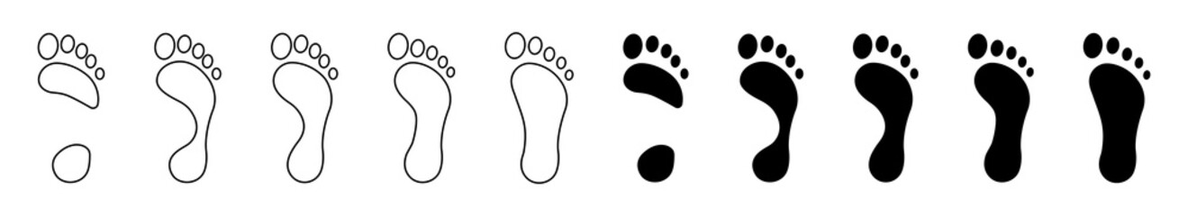 foot print icon set. human footstep vector sign.