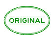 Grunge green original word oval rubber seal stamp on white background