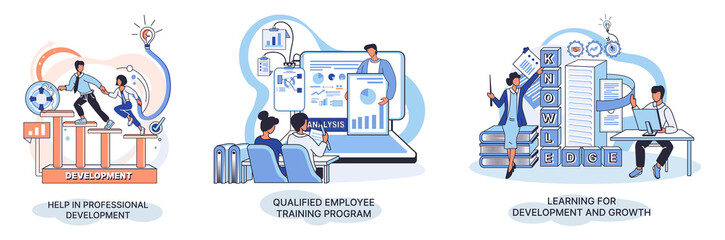 Help in professional development. Qualified employee training program. Learning for software development and growth. Agile project management devOps team, project life scrum meeting. Creative metaphor