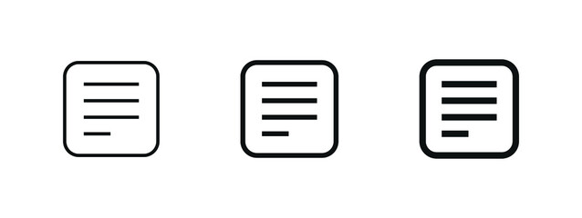 Aufkleber - list icon sign, file document icon. lists note icons - paper report sign, documents notes icons button in filled, thin line, outline and stroke style for apps and website