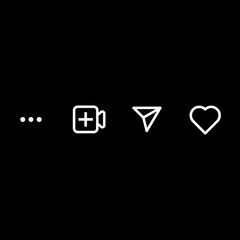 Wall Mural - social media menu icons isolated on black background. screen buttons symbol modern, simple, vector, 