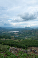 Wall Mural - landscape with clouds.point overlooking the landscape of laos
