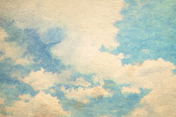 Wall Mural - vintage watercolor clouds