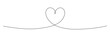 Continuous one line drawing heart. Love linear doodle symbol. Vector isolated on white.