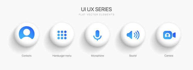 Poster - Phone calling icon set. Streaming icon set. Video call buttons set. Collection of internet conversation buttons. A set of video communication elements. Stock vector EPS10.